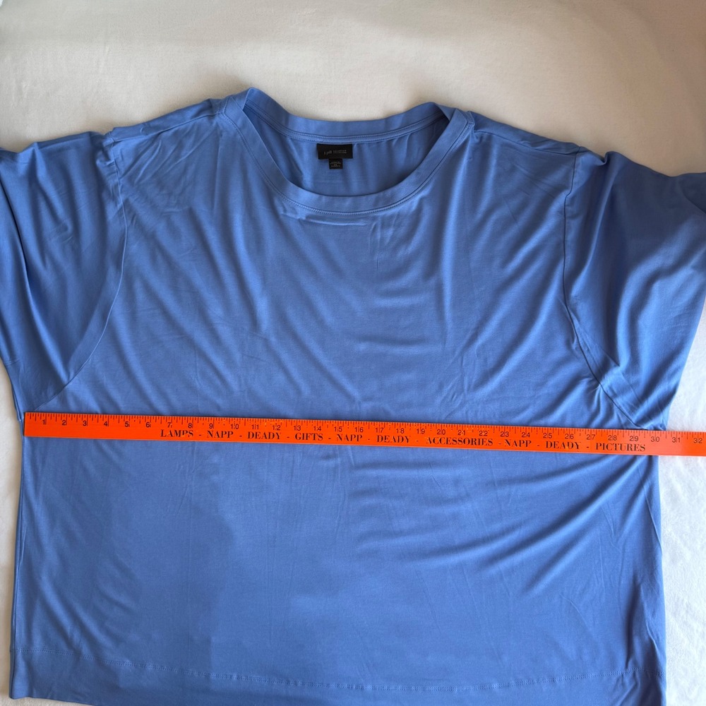 J Jill Wearable Collection Blue Long‎ Sleeve Shirt Liquid Knit 4X Lightweight - Picture 8 of 9